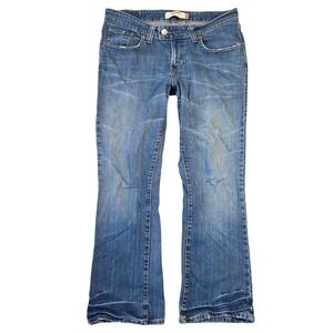 Levis 504 Slouch Straight Leg Jeans Womens Size 37 Medium Wash Blue Low Rise Y2K